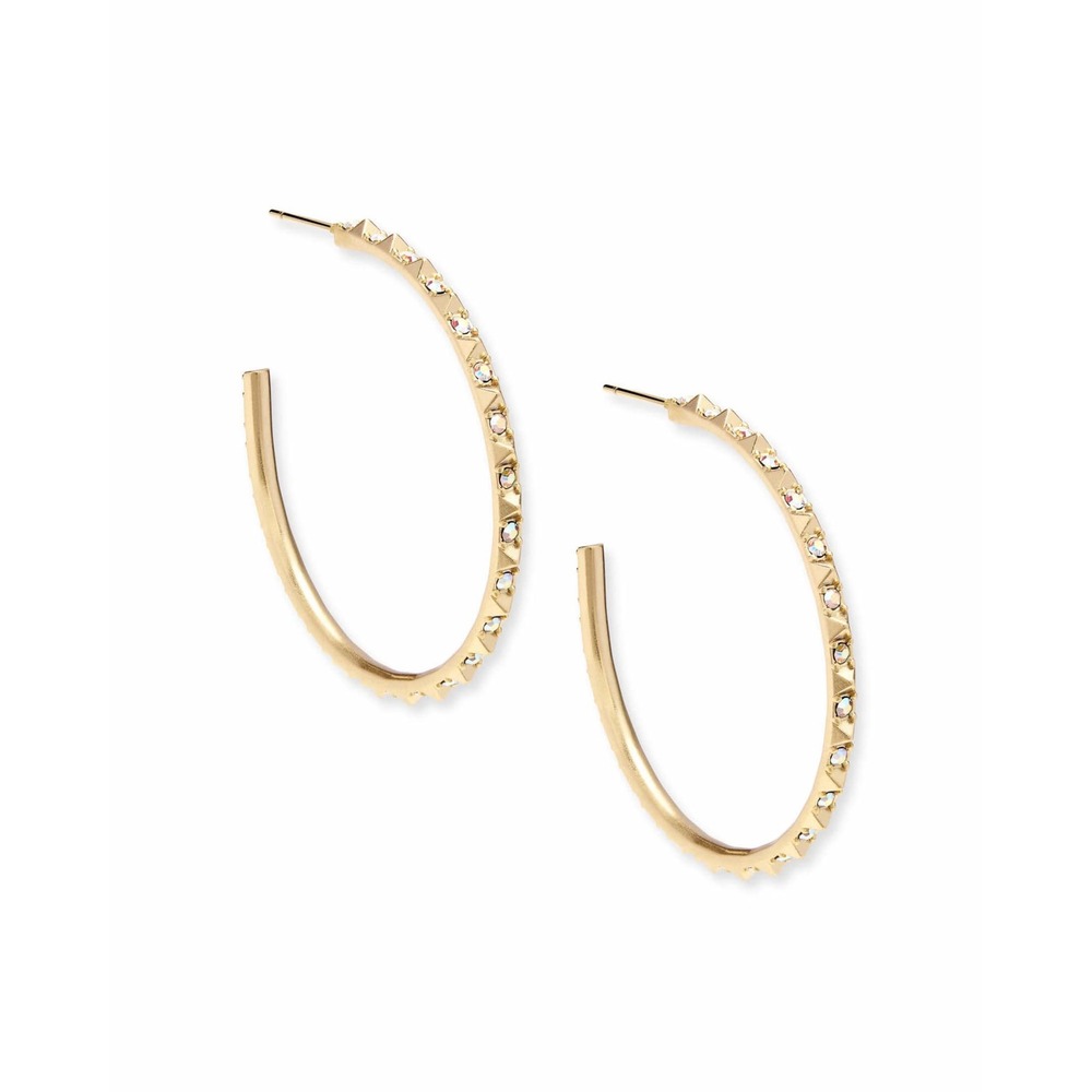 Kendra Scott Veronica Hoop Earrings in Iridescent Crystals /NWT w. Box & Dustbag